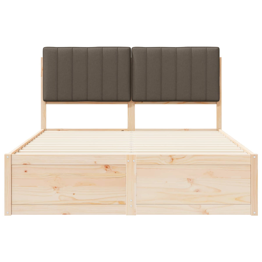 Bedframe met Gevoerd Hoofdgedeelte Taupe 135 x 190 cm