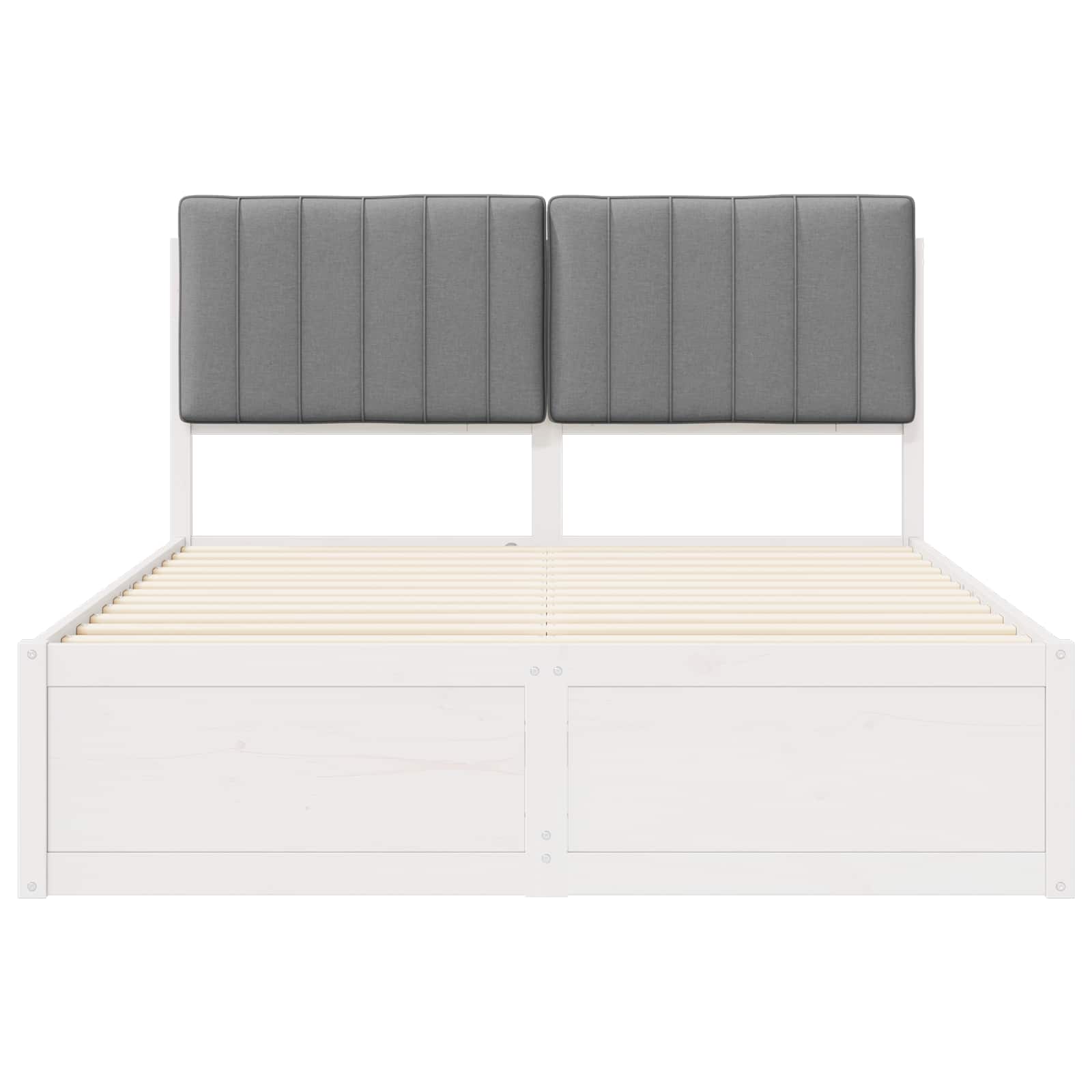 Bedframe met Gevoerd Hoofdgedeelte Lichtgrijs 135 x 190 cm