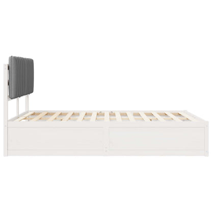 Bedframe met Gevoerd Hoofdgedeelte Lichtgrijs 135 x 190 cm