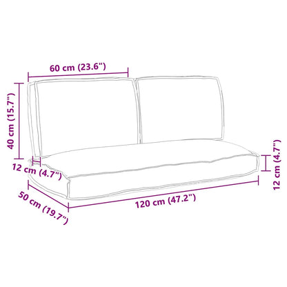 Pallet Kussen Set 3 pcs Taupe 50 x 120 x 12 cm 60 x 40 x 12 cm