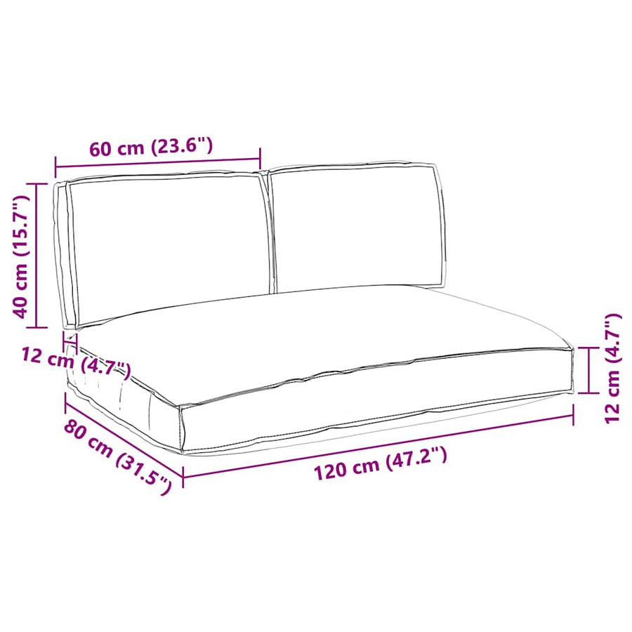 Pallet Kussen Set met kussen 3 pcs Antraciet
