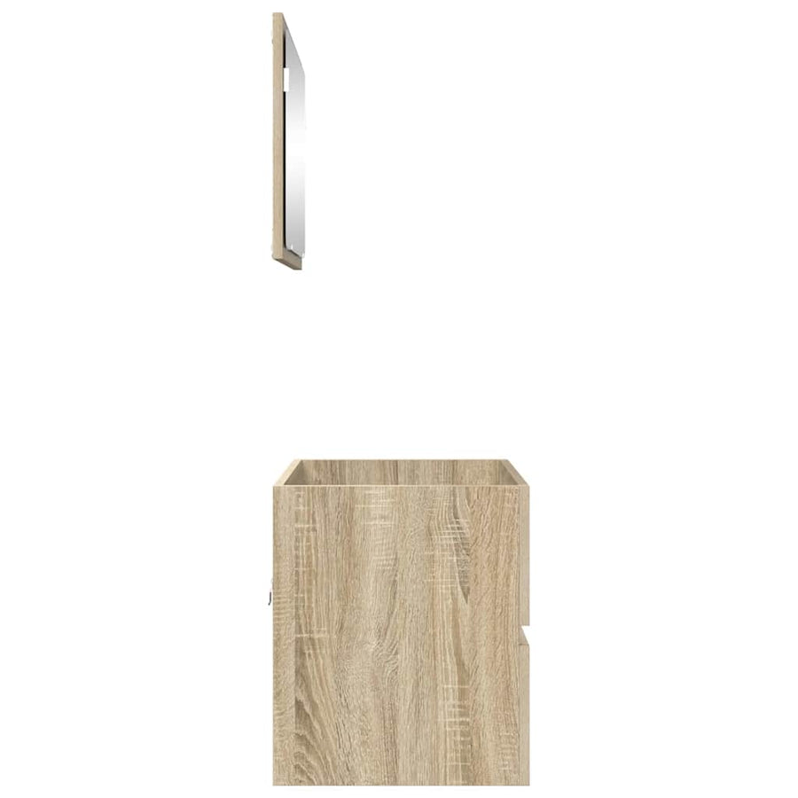 Badkamermeubelset met lade met opslag Sonoma Eiken Bewerkt hout