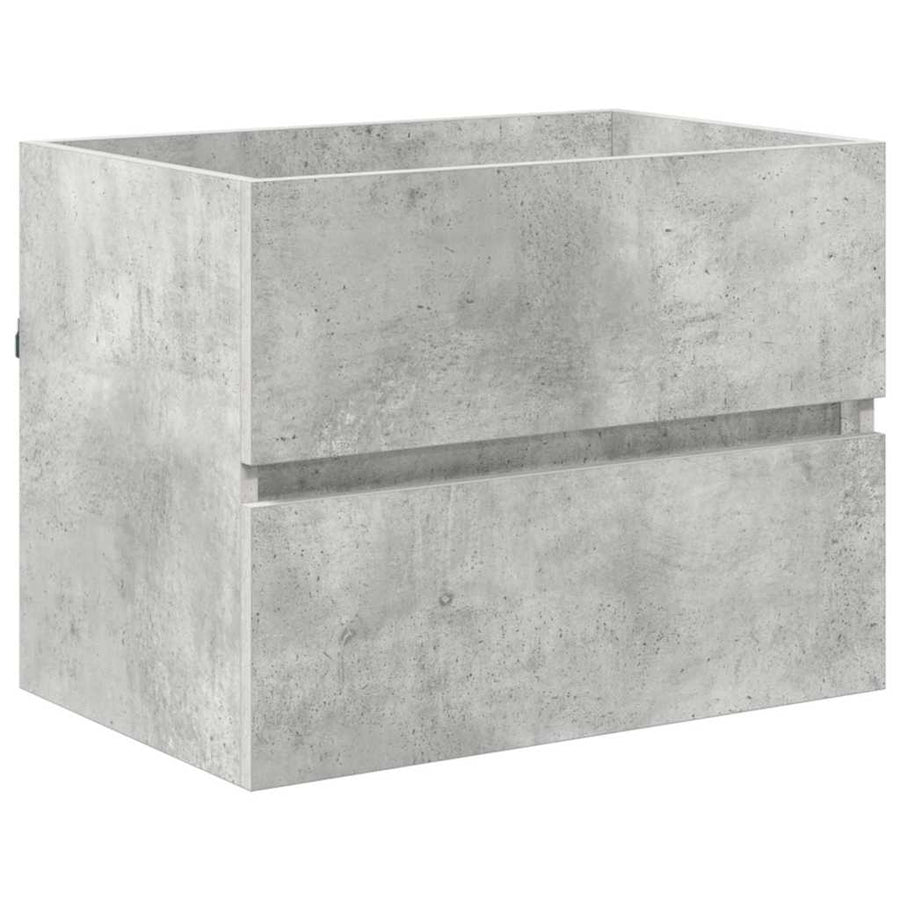 Badkamermeubelset met lade met opslag Beton Grijs Bewerkt hout