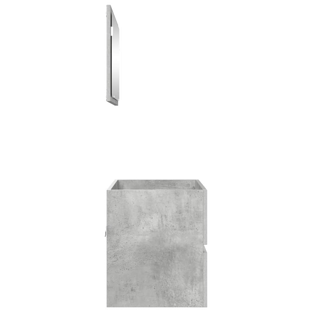 Badkamermeubelset met lade met opslag Beton Grijs Bewerkt hout