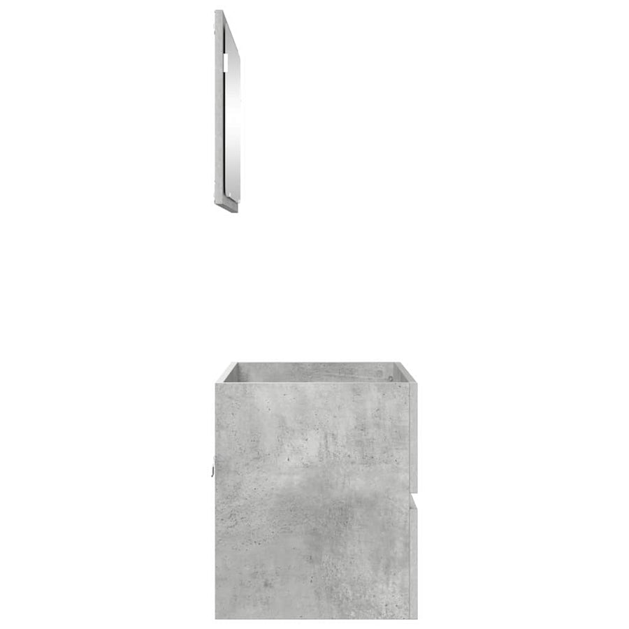 Badkamermeubelset met lade met opslag Beton Grijs Bewerkt hout