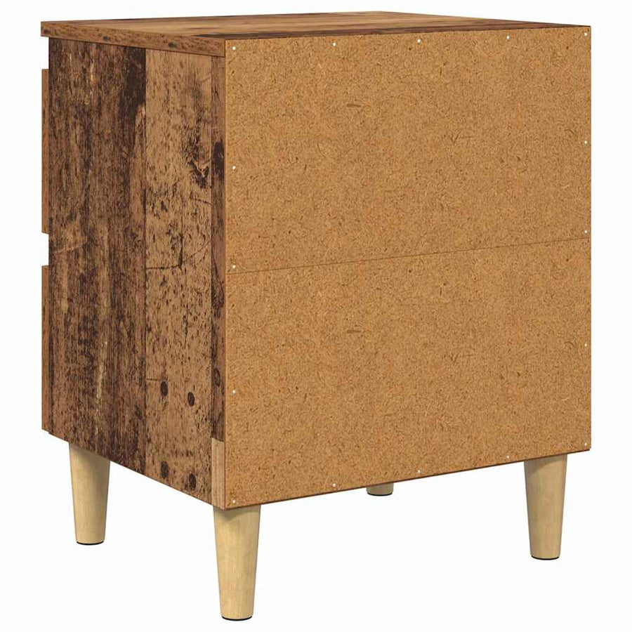 Bedkasten met lade 2 pcs Oud Hout 40 x 35 x 50 cm Bewerkt hout