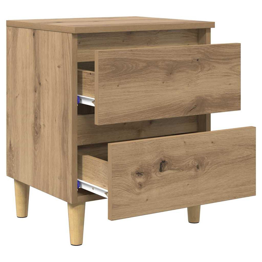 Bedkast met lade Artisan Eiken 40 x 35 x 50 cm Bewerkt hout