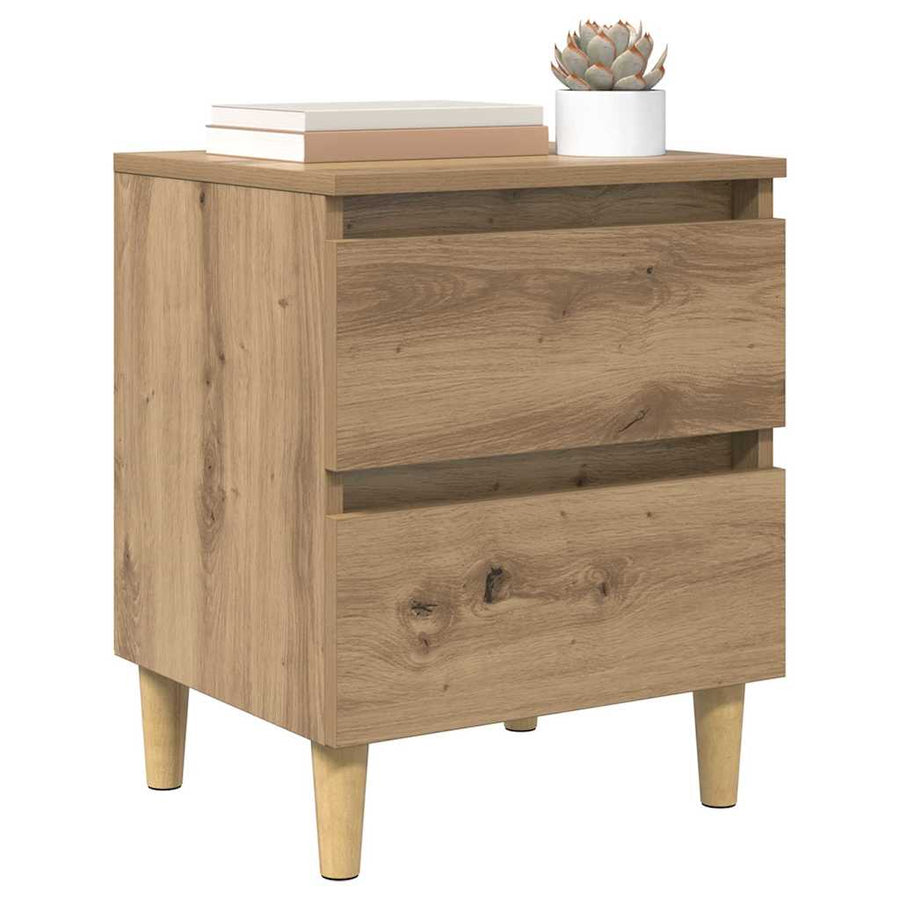 Bedkast met lade Artisan Eiken 40 x 35 x 50 cm Bewerkt hout