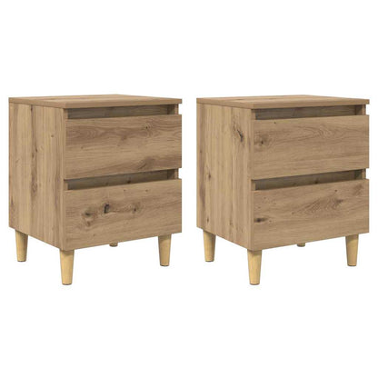 Bedkasten 2 pcs Artisan Eiken 40 x 35 x 50 cm Bewerkt hout