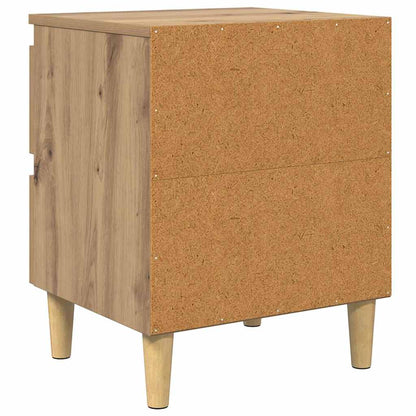 Bedkasten 2 pcs Artisan Eiken 40 x 35 x 50 cm Bewerkt hout