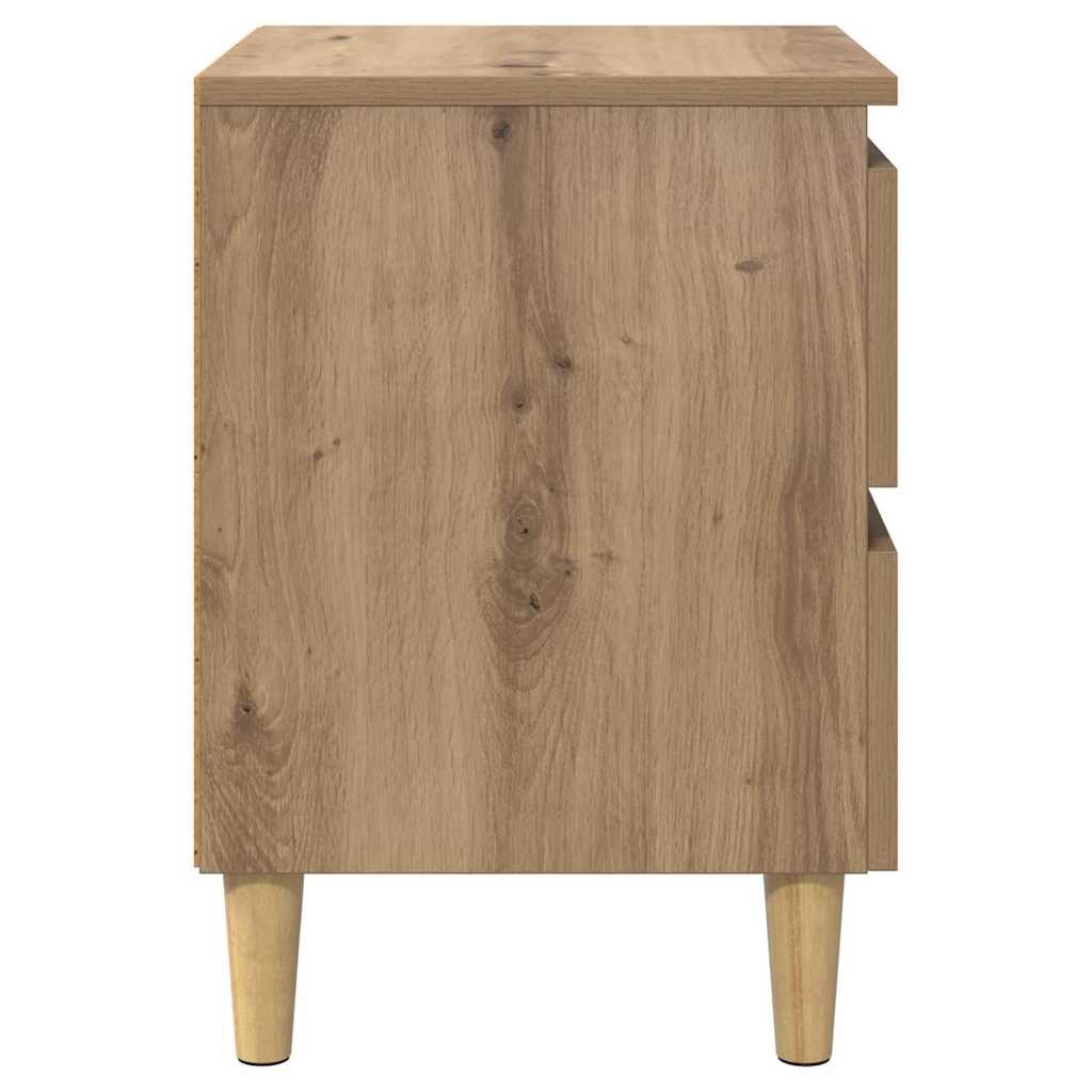 Bedkasten 2 pcs Artisan Eiken 40 x 35 x 50 cm Bewerkt hout