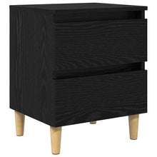 Bedkast met lade Zwart Eiken 40 x 35 x 50 cm Bewerkt hout