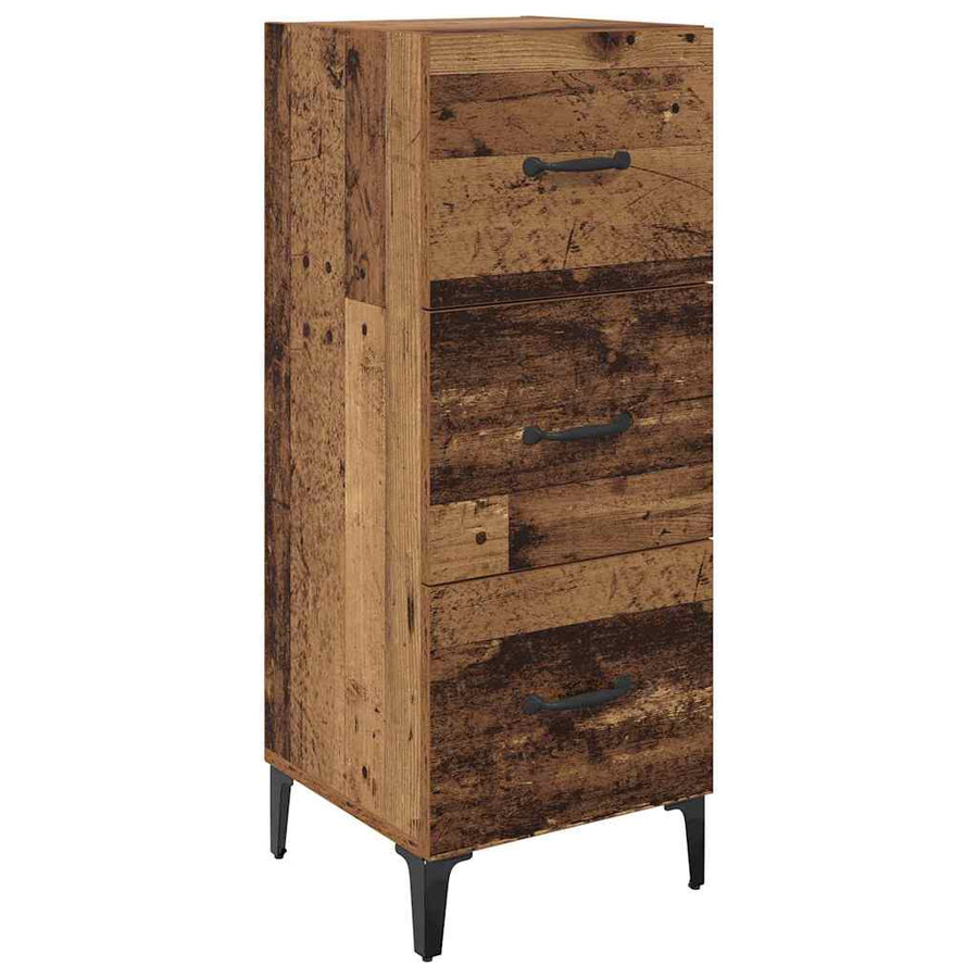 Dressoir met lade Oud Hout 34,5 x 34 x 90 cm Bewerkt hout