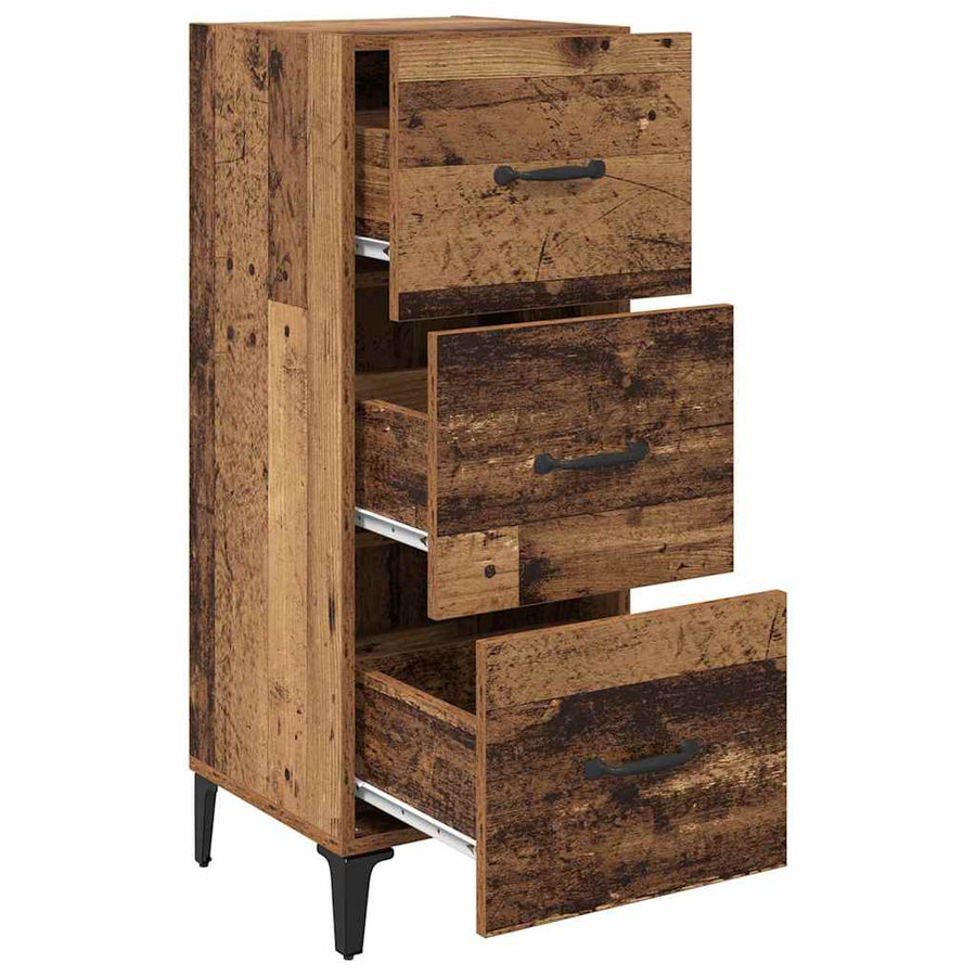 Dressoir met lade Oud Hout 34,5 x 34 x 90 cm Bewerkt hout