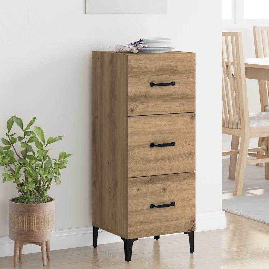 Dressoir met lade Artisan Eiken 34,5 x 34 x 90 cm Bewerkt hout