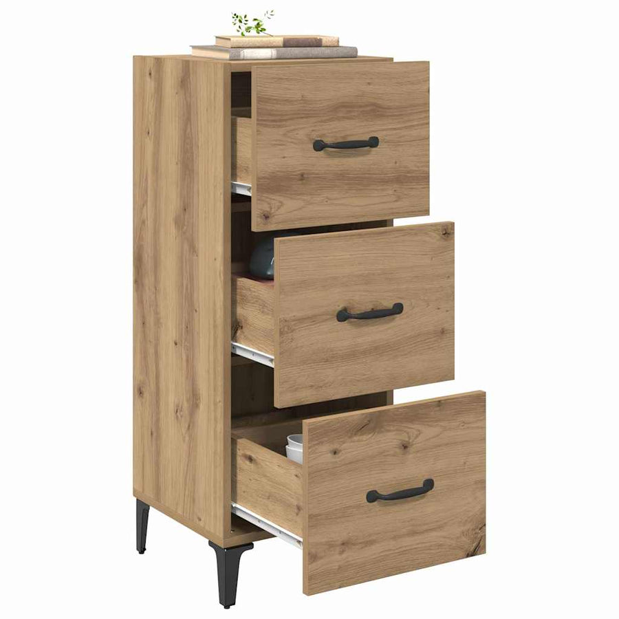 Dressoir met lade Artisan Eiken 34,5 x 34 x 90 cm Bewerkt hout