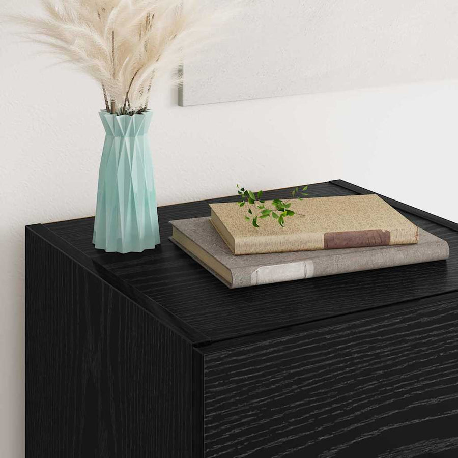 Dressoir met lade Zwart Eiken 34,5 x 34 x 90 cm Bewerkt hout