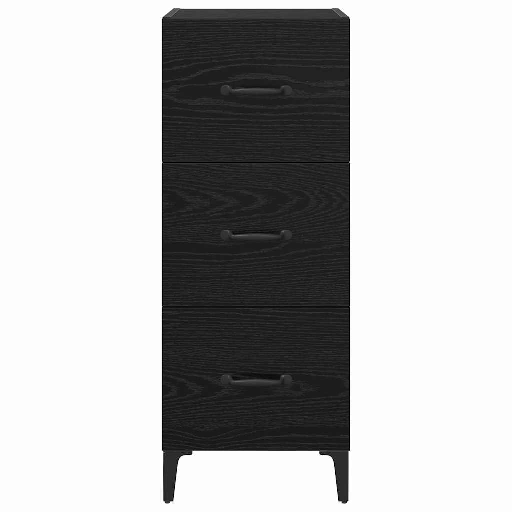 Dressoir met lade Zwart Eiken 34,5 x 34 x 90 cm Bewerkt hout