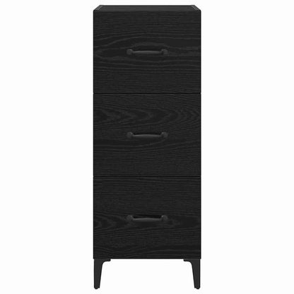 Dressoir met lade Zwart Eiken 34,5 x 34 x 90 cm Bewerkt hout