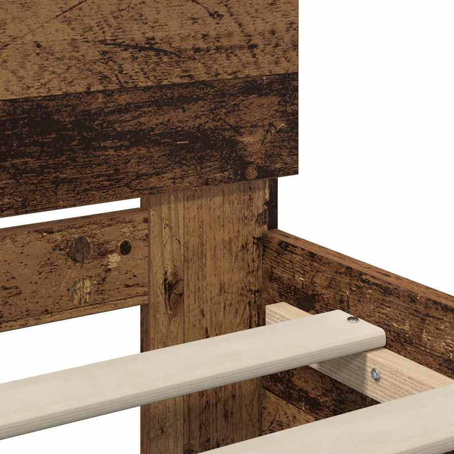 Bedframe met hoofdeinde Oud Hout 100 x 200 cm Bewerkt hout