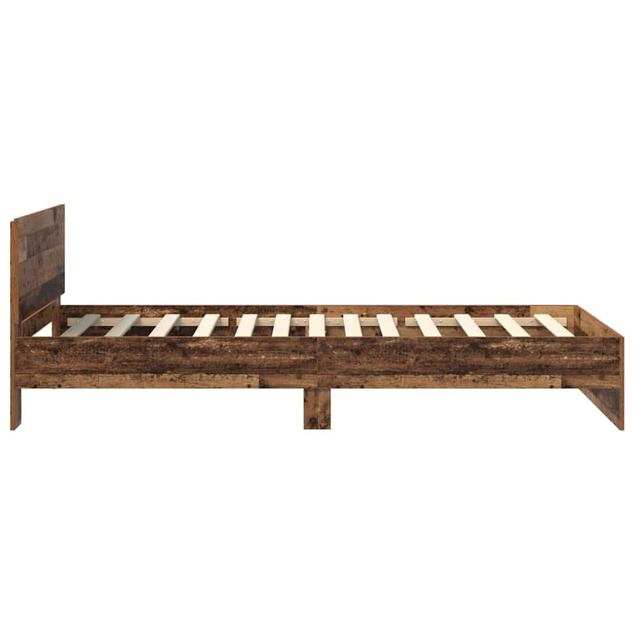 Bedframe met hoofdeinde Oud Hout 100 x 200 cm Bewerkt hout