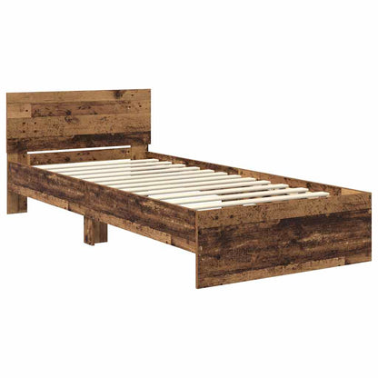Bedframe met hoofdeinde Oud Hout 90 x 200 cm Bewerkt hout