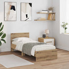 Artisan Oak Bed Frame with Headboard 75 x 190 cm Engineered Wood