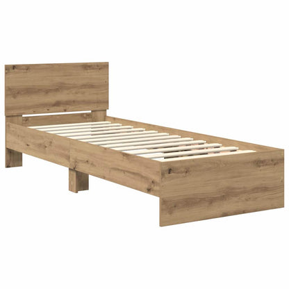 Bedframe met hoofdeinde Artisan Eiken 75 x 190 cm Bewerkt hout
