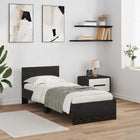 Bed Frame with Headboard Black Oak 75 x 190 cm Engineered wood