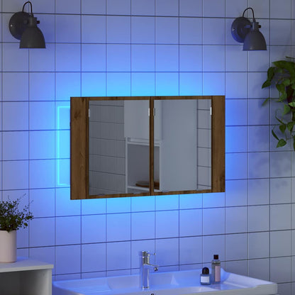 Badkamer spiegelkast Artisan Eiken 80 x 12 x 45 cm Bewerkt hout