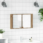 Badkamer spiegelkast 80x12x45 cm eiken bewerkt hout