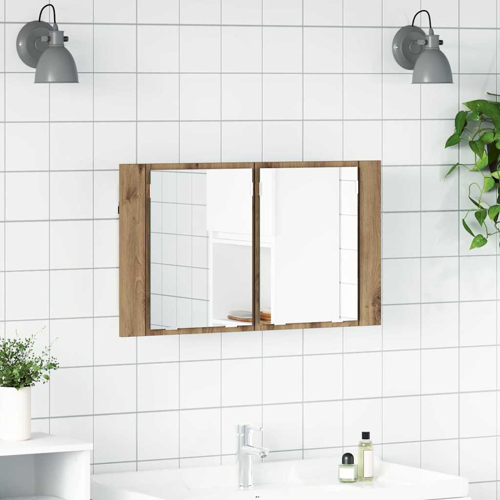Badkamer spiegelkast Artisan Eiken 80 x 12 x 45 cm Bewerkt hout
