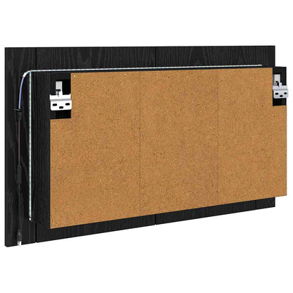 Badkamer spiegelkast Zwart Eiken 80 x 12 x 45 cm Bewerkt hout