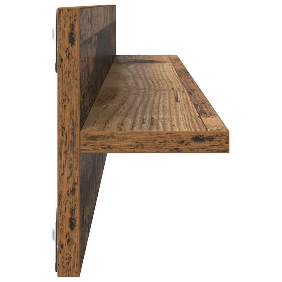 Wandplanken 4 pcs Oud Hout 80 x 11,5 x 18 cm Bewerkt hout