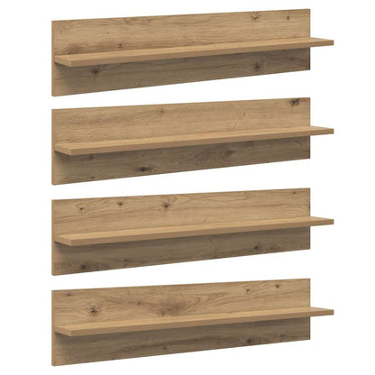 Wandplanken 4 pcs Artisan Eiken 80 x 11,5 x 18 cm Bewerkt hout