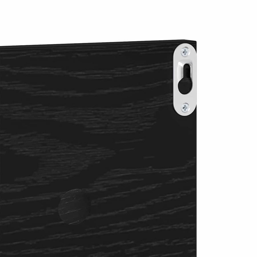 Wandplanken 4 pcs Zwart Eiken 80 x 11,5 x 18 cm Bewerkt hout