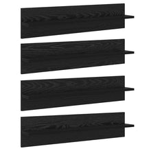 Wandplanken 4 pcs Zwart Eiken 80 x 11,5 x 18 cm Bewerkt hout