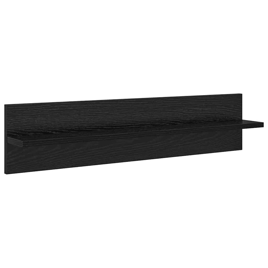 Wandplanken 4 pcs Zwart Eiken 80 x 11,5 x 18 cm Bewerkt hout