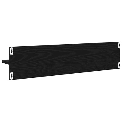 Wandplanken 4 pcs Zwart Eiken 80 x 11,5 x 18 cm Bewerkt hout