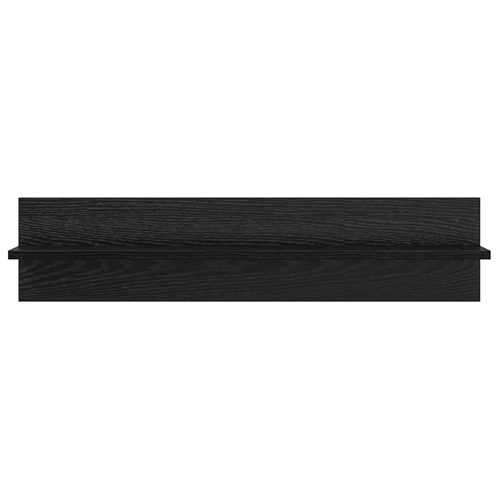 Wandplanken 4 pcs Zwart Eiken 80 x 11,5 x 18 cm Bewerkt hout