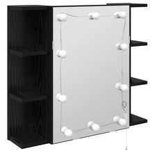 Spiegelkast Zwart Eiken 70 x 16,5 x 60 cm Bewerkt hout