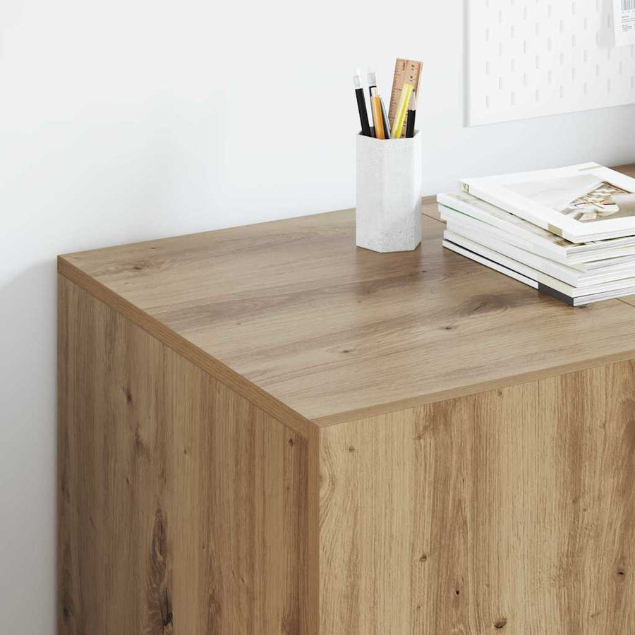 Bureau met plank Artisan Eiken 140 x 50 x 75 cm Bewerkt hout