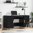 Desk with shelf Black Oak 140 x 50 x 75 cm Engineered wood
