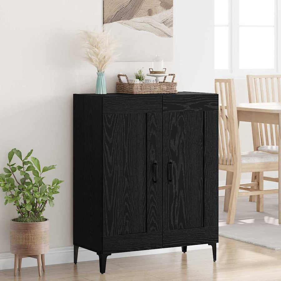 Dressoir Zwart Eiken 69,5 x 34 x 90 cm Bewerkt hout
