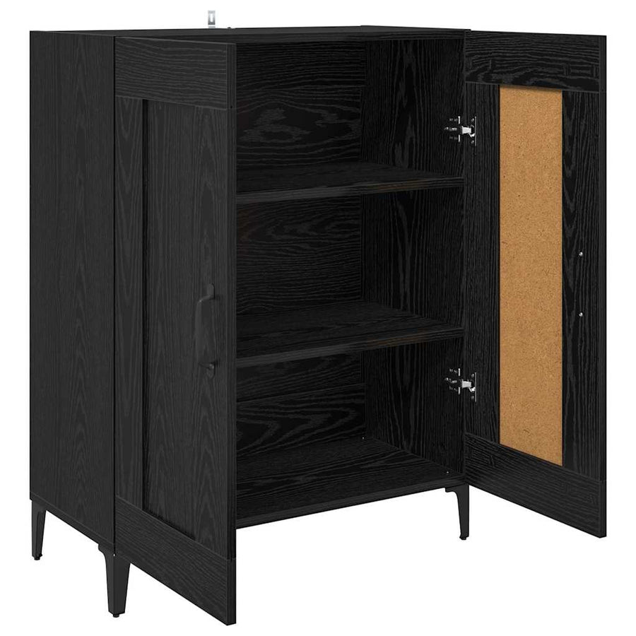 Dressoir Zwart Eiken 69,5 x 34 x 90 cm Bewerkt hout