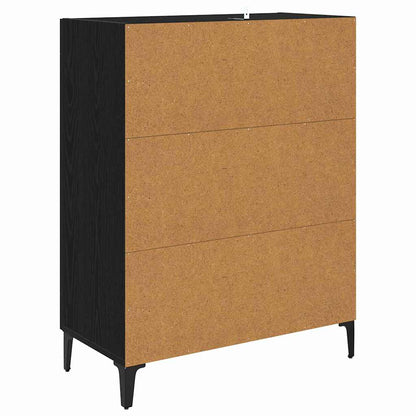 Dressoir Zwart Eiken 69,5 x 34 x 90 cm Bewerkt hout