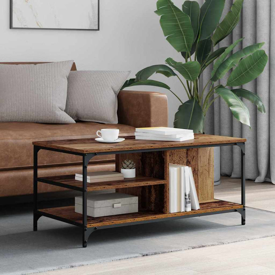 Salontafel Oud Hout 100 x 50 x 45 cm Bewerkt hout