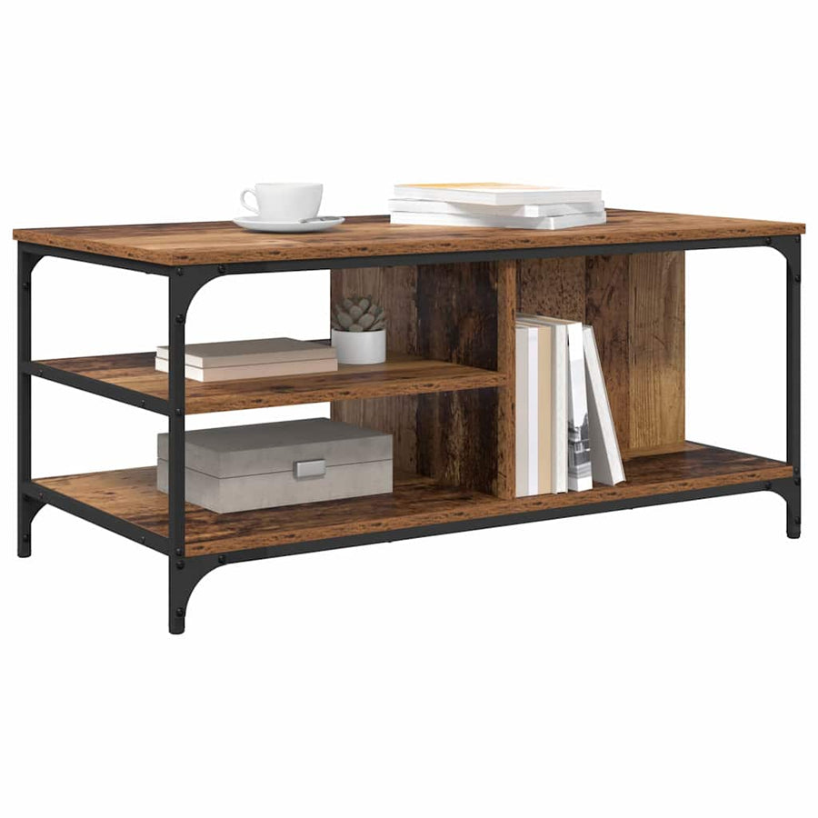 Salontafel Oud Hout 100 x 50 x 45 cm Bewerkt hout