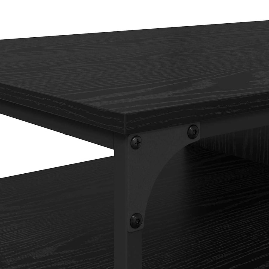 Salontafel Zwart Eiken 100 x 50 x 45 cm Bewerkt hout