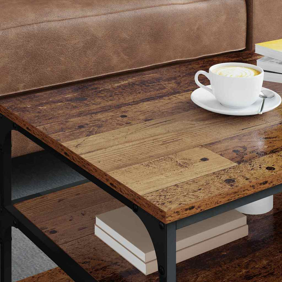 Salontafel Oud Hout 90 x 49 x 40 cm Bewerkt hout
